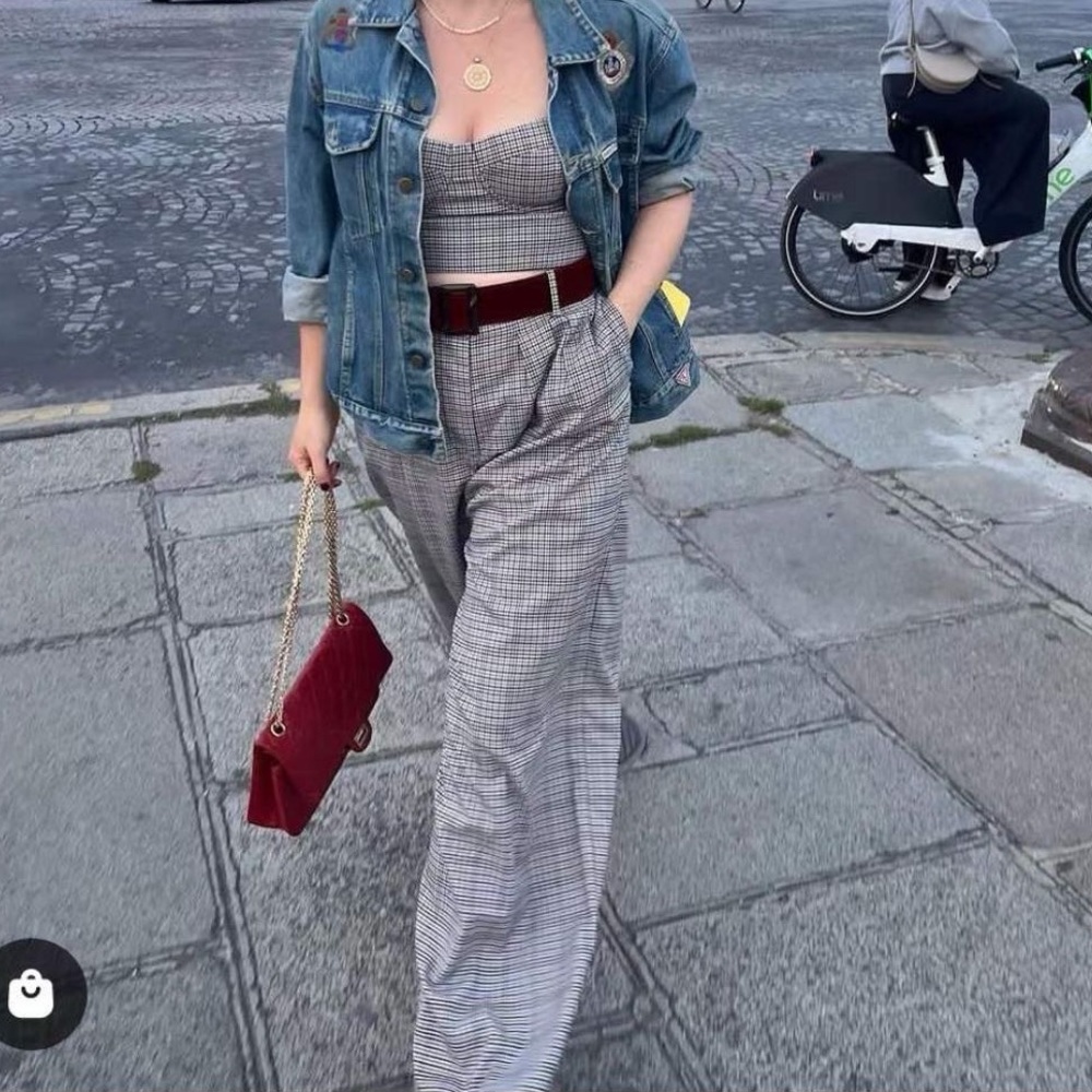 NWOT Cara Cara Soho Pants HANNON PLAID TURTLEDOVE
